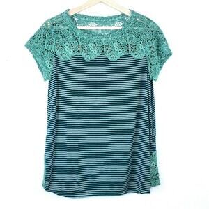 Soft Surroundings Paripe Floral Lace Overlay Top